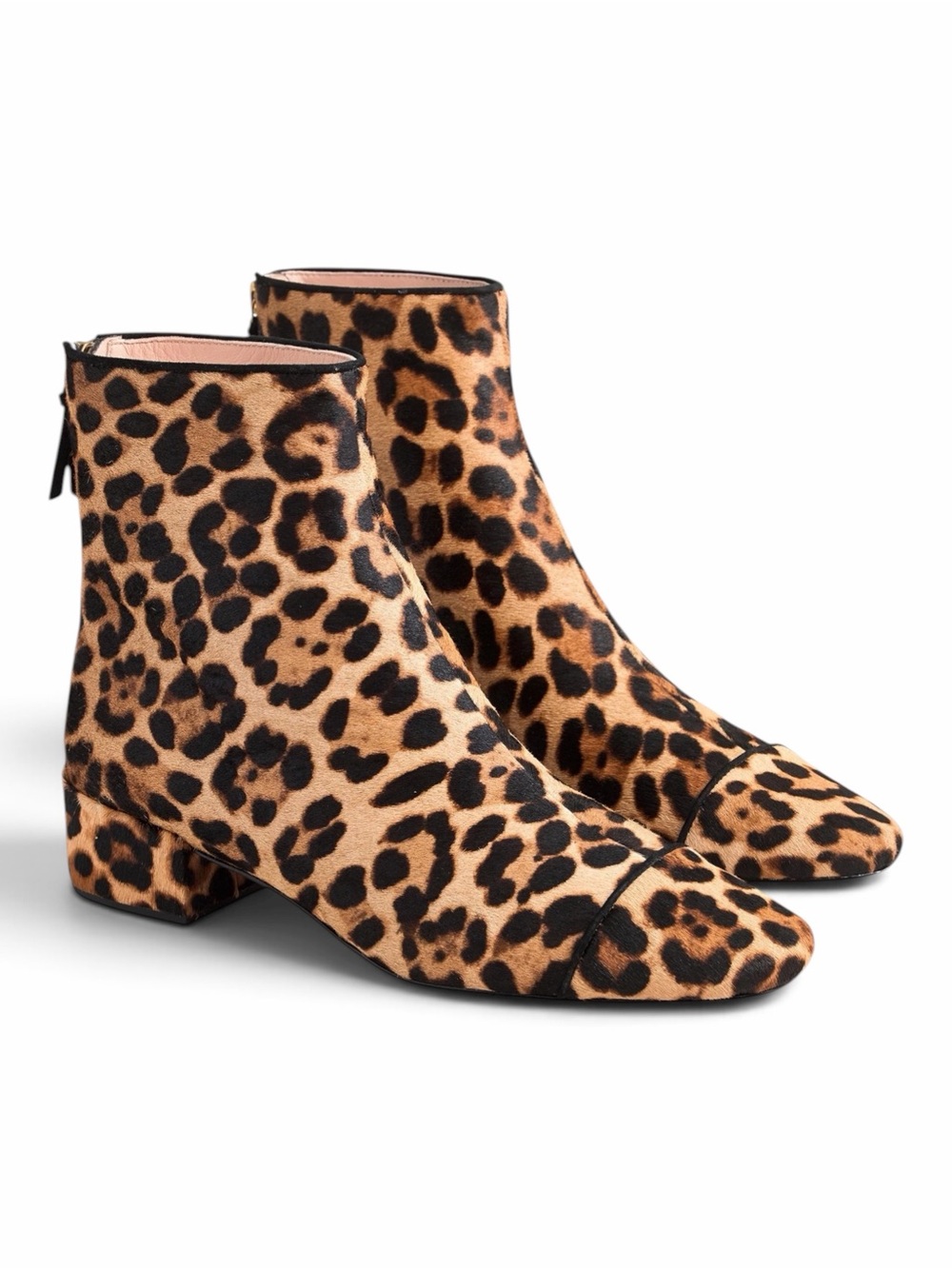 J.Crew – Ankle Boots – Roxie Cap-Toe Ankle Boots in Calf Hair – Leopard – Sz. 8.